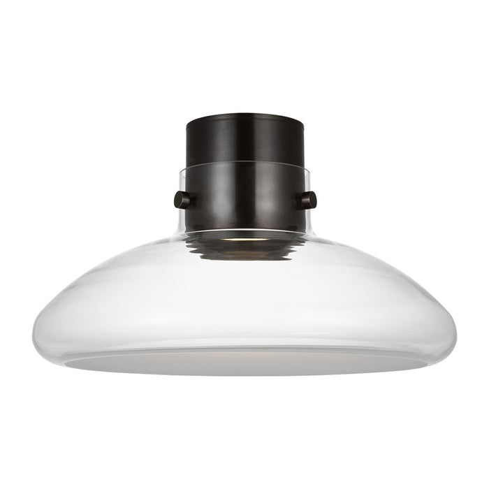 Visual Comfort Modern Morgan 1 Light 18" Flush Mount, BZ/Clear