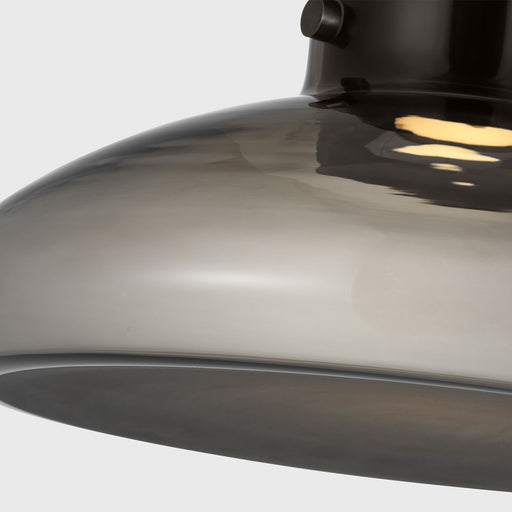 Visual Comfort Modern Morgan 1 Light 18" Flush Mount, BZ/Smoke