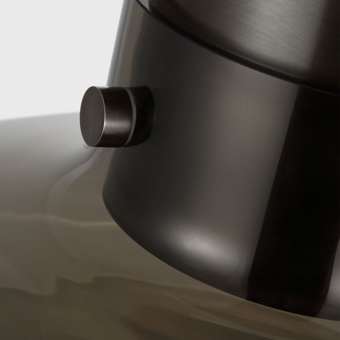 Visual Comfort Modern Morgan 1 Light 18" Flush Mount, BZ/Smoke