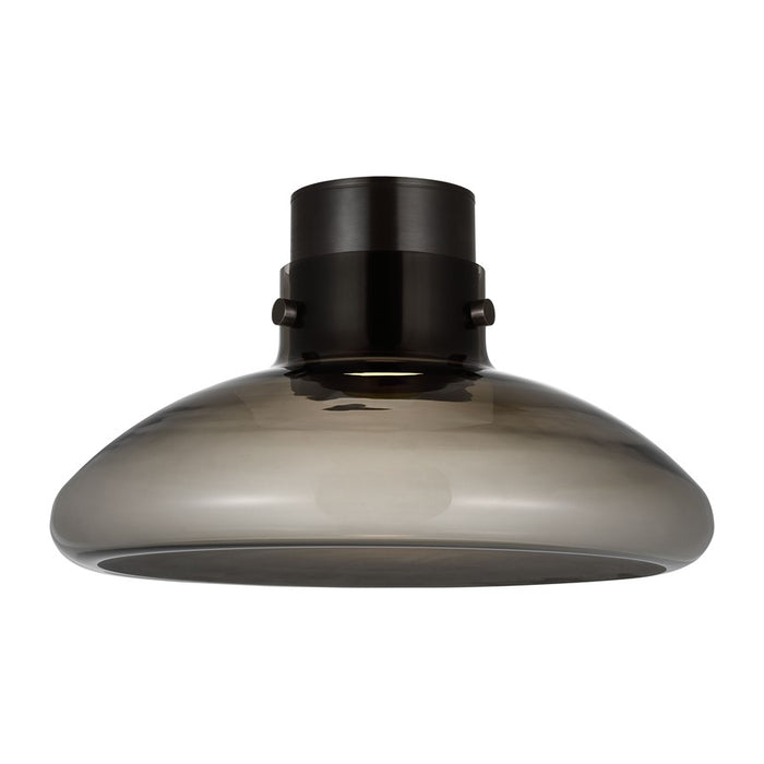Visual Comfort Modern Morgan 1 Light 18" Flush Mount, BZ/Smoke