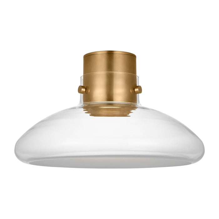 Visual Comfort Modern Morgan 1Lt 18" Flush Mount, Brass/Clear