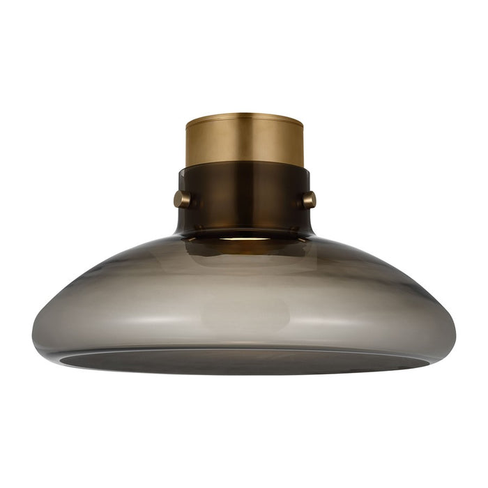 Visual Comfort Modern Morgan 1Lt 18" Flush Mount, Brass/Smoke