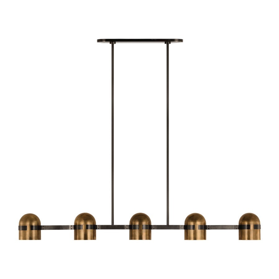 Visual Comfort Mod A Octavia 5Lt Linear Chandelier, BZ/BR - AKLS33727BDZ-BWB