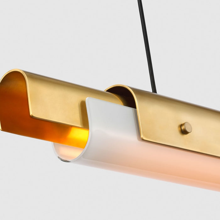 Visual Comfort Modern Ambrose 1Lt 36" Linear Chandelier, Brass