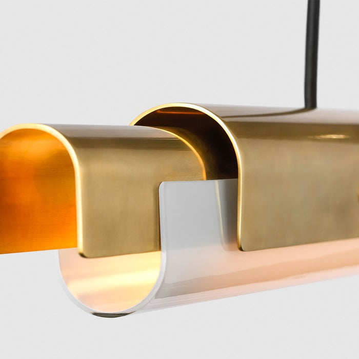 Visual Comfort Modern Ambrose 1Lt 54" Linear Chandelier, Brass