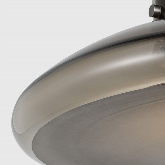 Visual Comfort Modern Morgan 1 Light 22" Pendant, Bronze/Smoke