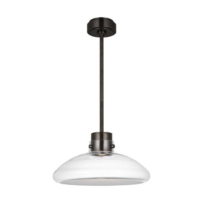 Visual Comfort Modern Morgan 1 Light 16" Pendant, Bronze/Clear