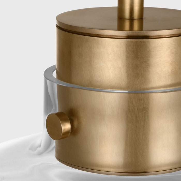 Visual Comfort Modern Morgan 1Lt 16" Pendant, Brass/Clear Glass