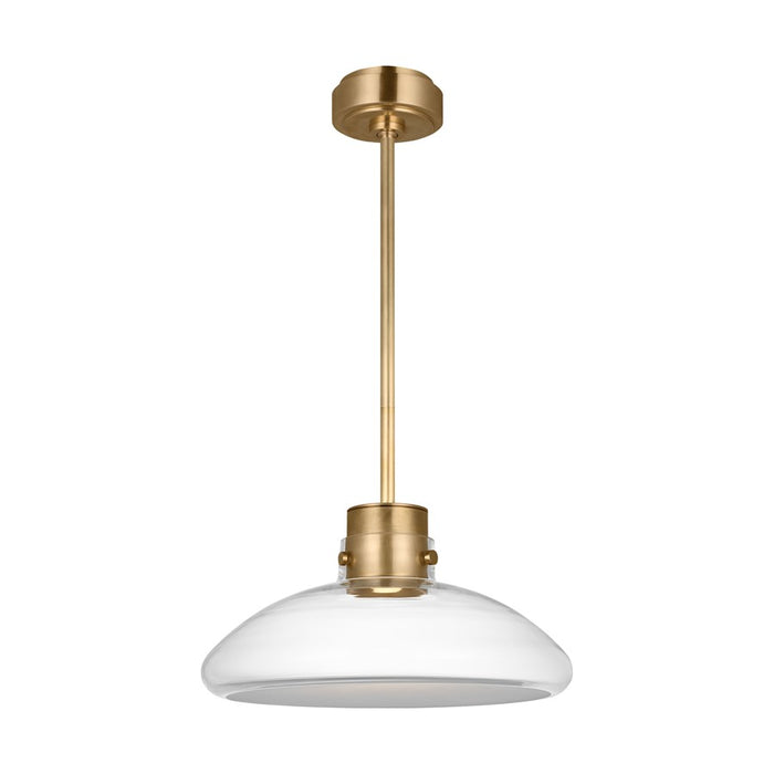 Visual Comfort Modern Morgan 1Lt 16" Pendant, Brass/Clear Glass