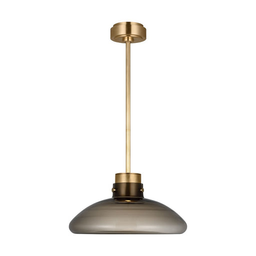 Visual Comfort Modern Morgan 1Lt 16" Pendant, Brass/Smoke Glass - AKPD594WDHABSM