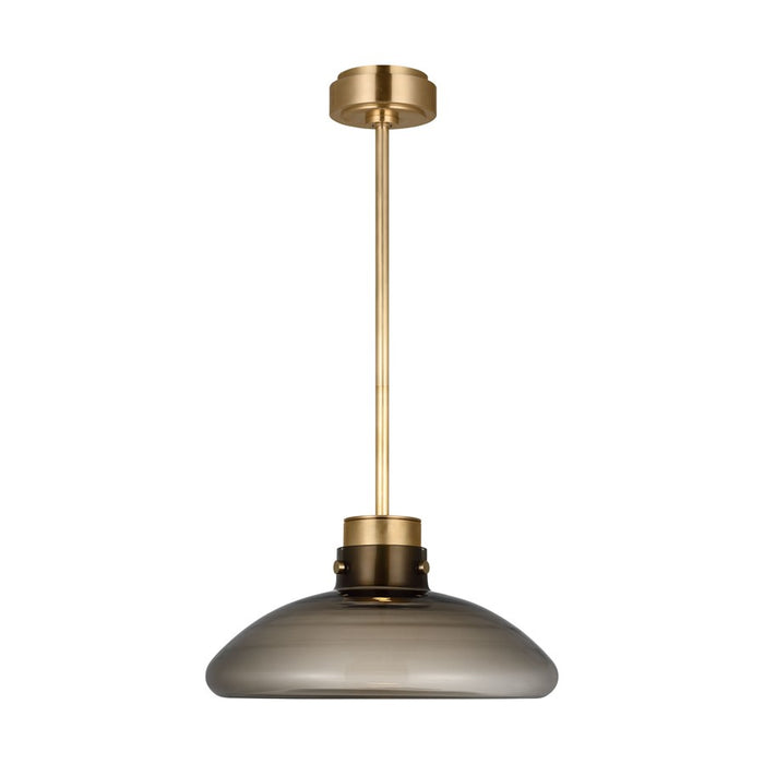 Visual Comfort Modern Morgan 1Lt 16" Pendant, Brass/Smoke Glass - AKPD594WDHABSM