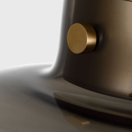 Visual Comfort Modern Morgan 1Lt 16" Pendant, Brass/Smoke Glass