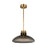 Visual Comfort Modern Morgan 1Lt 16" Pendant, Brass/Smoke Glass