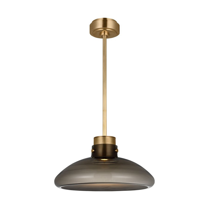 Visual Comfort Modern Morgan 1Lt 16" Pendant, Brass/Smoke Glass