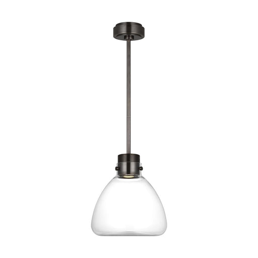 Visual Comfort Modern Morgan 1 Light 12" Pendant, Bronze/Clear - AKPD595WDBBZCE