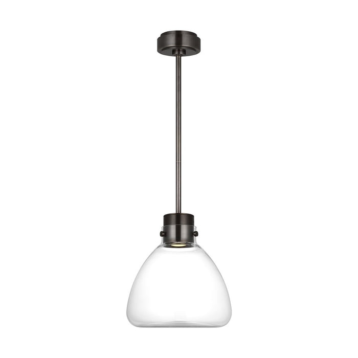 Visual Comfort Modern Morgan 1 Light 12" Pendant, Bronze/Clear - AKPD595WDBBZCE