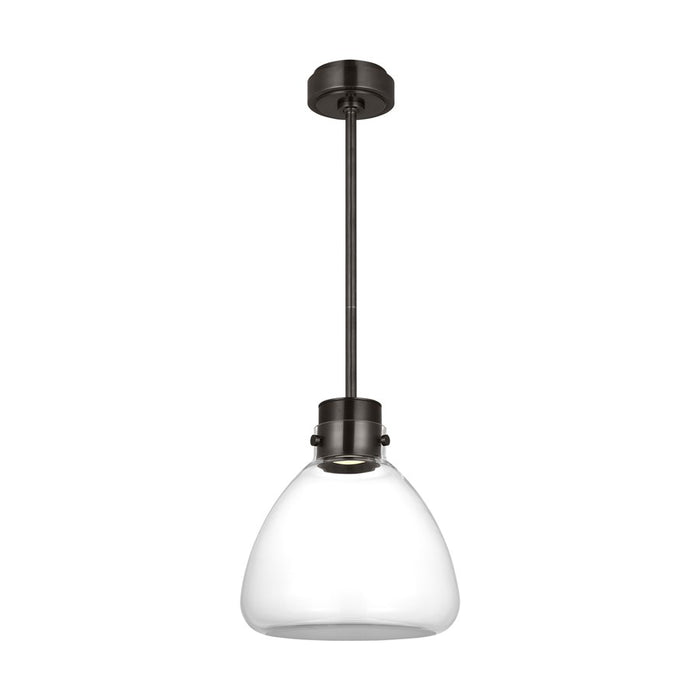 Visual Comfort Modern Morgan 1 Light 12" Pendant, Bronze/Clear