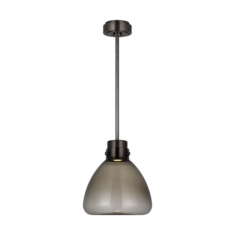 Visual Comfort Modern Morgan 1 Light 12" Pendant, Bronze/Smoke - AKPD595WDBBZSM