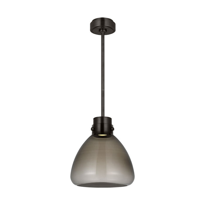 Visual Comfort Modern Morgan 1 Light 12" Pendant, Bronze/Smoke