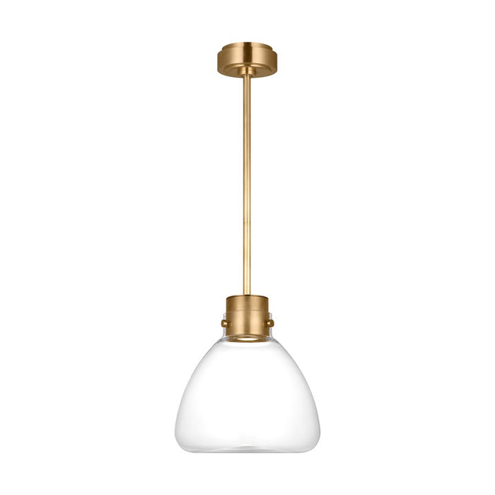 Visual Comfort Modern Morgan 1Lt 12" Pendant, Brass/Clear Glass - AKPD595WDHABCE