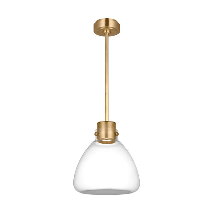 Visual Comfort Modern Morgan 1Lt 12" Pendant, Brass/Clear Glass