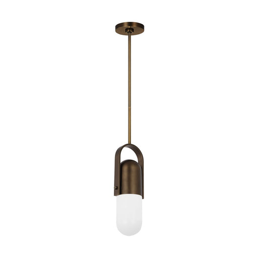 Visual Comfort Modern Capsule 1 Light 4" Pendant, Darkened Brass