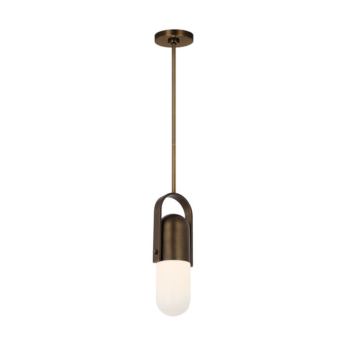 Visual Comfort Modern Capsule 1 Light 4" Pendant, Darkened Brass