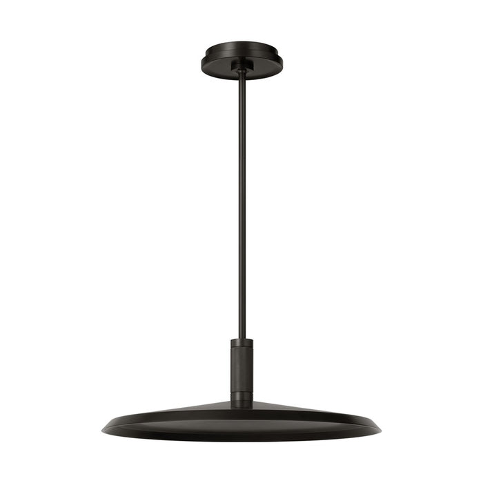 Visual Comfort Modern Saucer Direct 1 Light 18" Pendant, Bronze