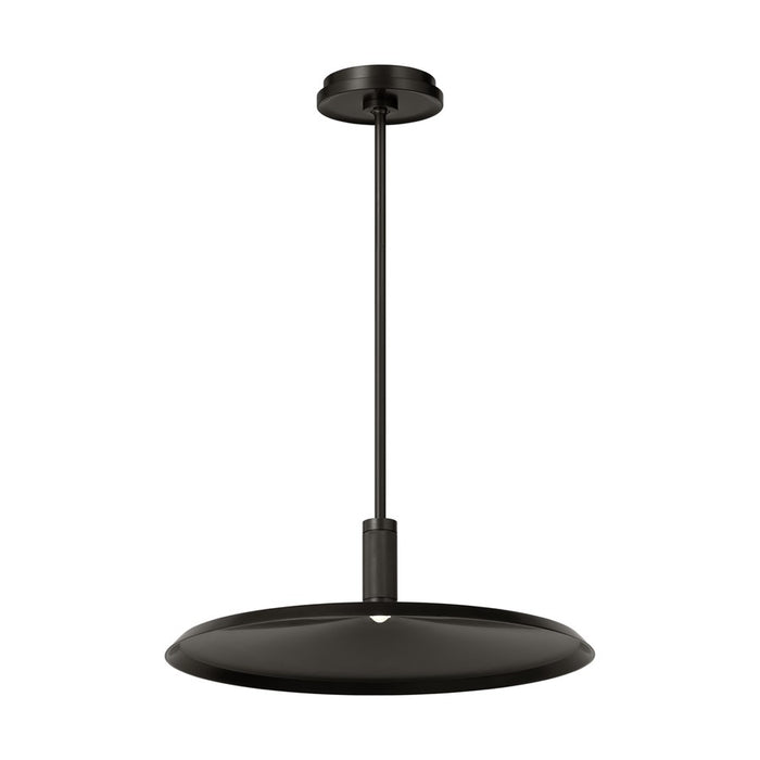 Visual Comfort Modern Saucer Direct 1 Light 18" Pendant, Bronze