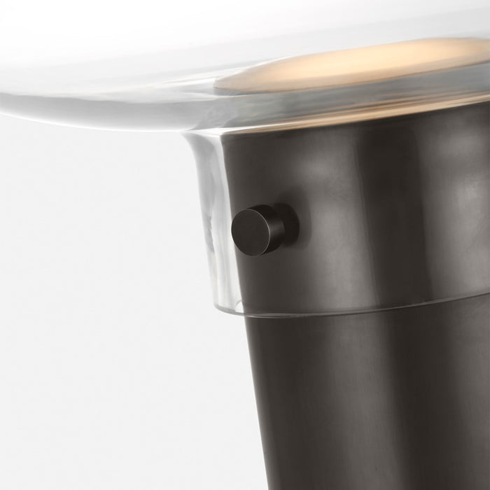 Visual Comfort Modern Morgan 1 Light 16" Table Lamp, BZ/Clear