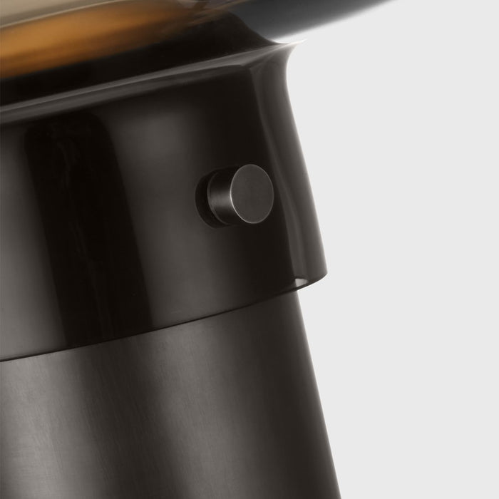 Visual Comfort Modern Morgan 1 Light 16" Table Lamp, BZ/Smoke