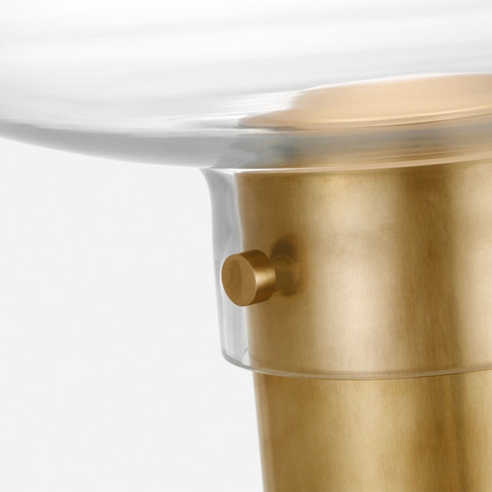 Visual Comfort Modern Morgan 1Lt 16" Table Lamp, Brass/Clear