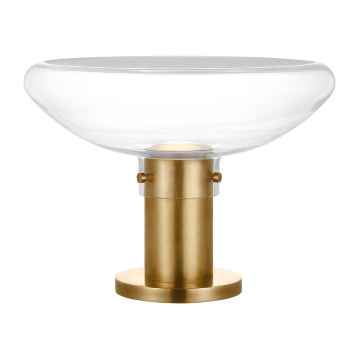 Visual Comfort Modern Morgan 1Lt 16" Table Lamp, Brass/Clear