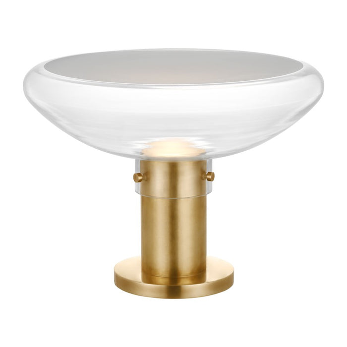 Visual Comfort Modern Morgan 1Lt 16" Table Lamp, Brass/Clear