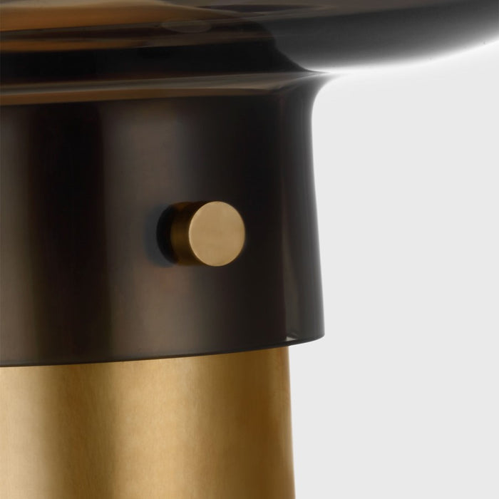 Visual Comfort Modern Morgan 1Lt 16" Table Lamp, Brass/Smoke