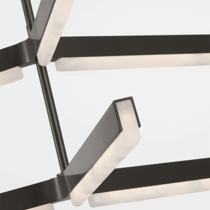 Visual Comfort Modern Linea 6 Light 56" Chandelier, Bronze