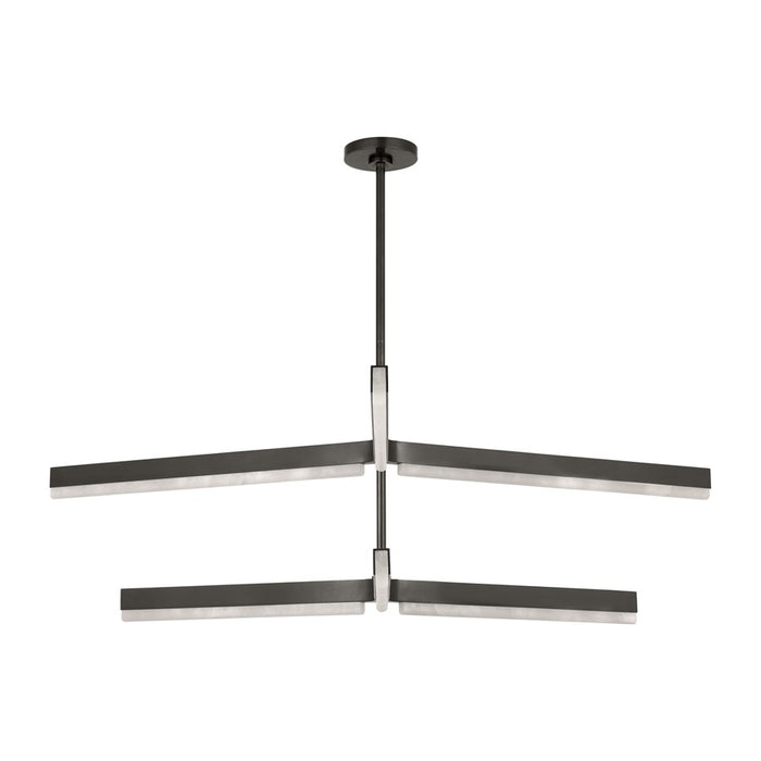 Visual Comfort Modern Linea 6 Light 56" Chandelier, Bronze