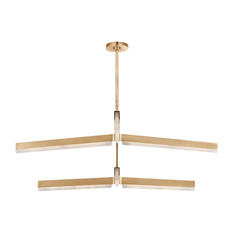 Visual Comfort Modern Linea 6 Light 56" Chandelier, Brass - KWCH70427HABALB