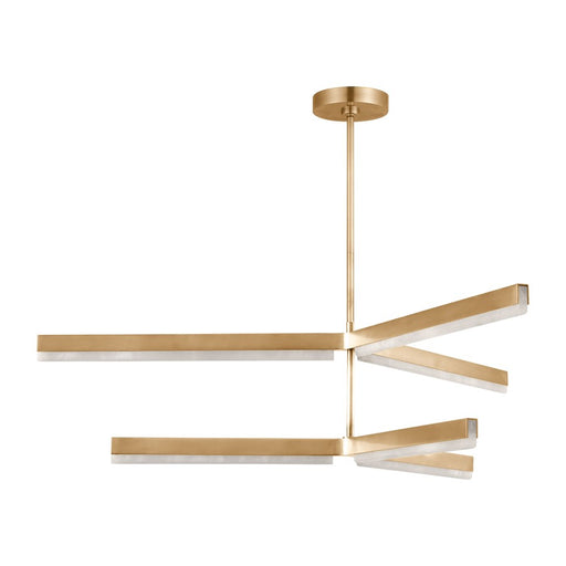 Visual Comfort Modern Linea 6 Light 56" Chandelier, Brass