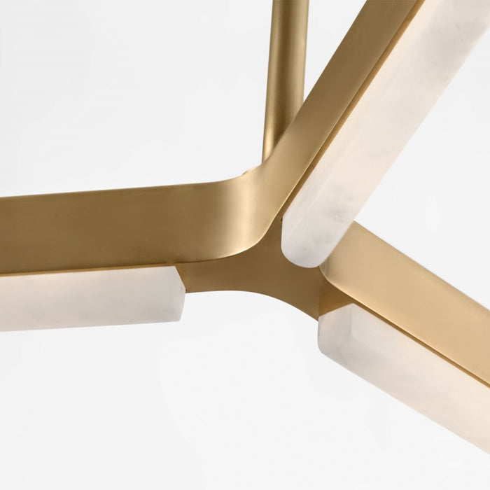 Visual Comfort Modern Linea 6 Light 56" Chandelier, Brass