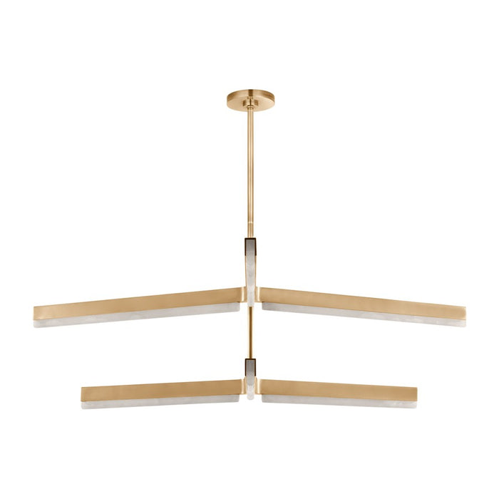 Visual Comfort Modern Linea 6 Light 56" Chandelier, Brass