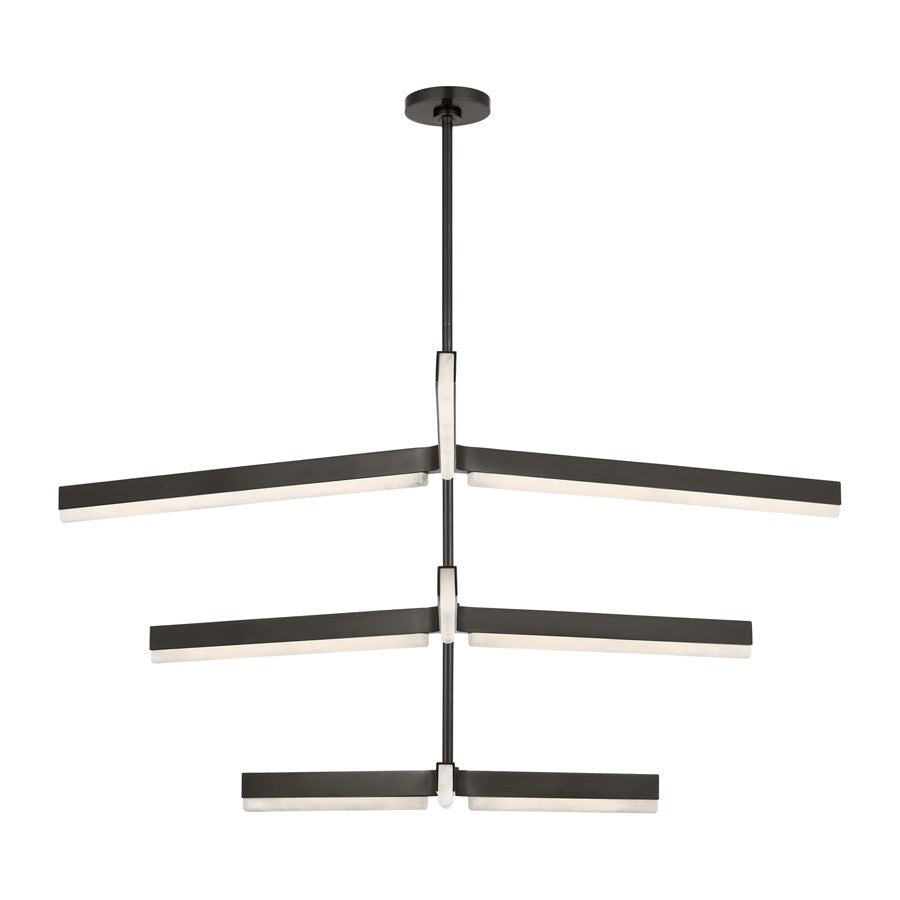 Visual Comfort Modern Linea 9 Light 56" Chandelier, Bronze - KWCH70527BZALB