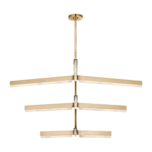Visual Comfort Modern Linea 9 Light 56" Chandelier, Brass - KWCH70527HABALB