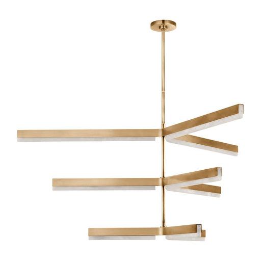 Visual Comfort Modern Linea 9 Light 56" Chandelier, Brass