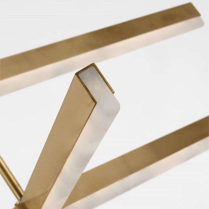 Visual Comfort Modern Linea 9 Light 56" Chandelier, Brass