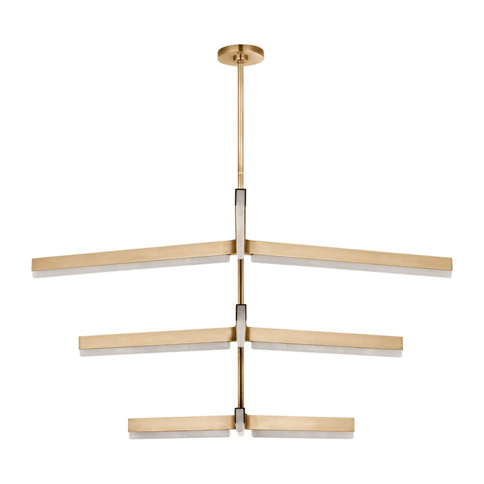 Visual Comfort Modern Linea 9 Light 56" Chandelier, Brass