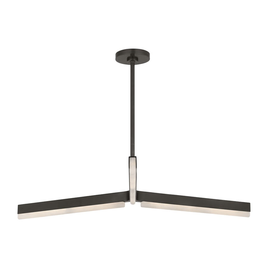 Visual Comfort Modern Linea 3 Light 42" Chandelier, Bronze - KWCH70627BZALB