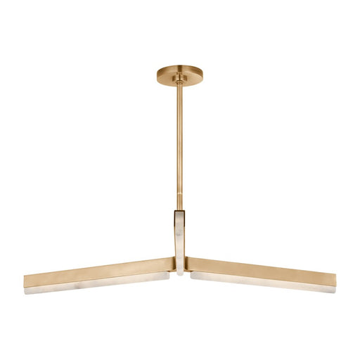 Visual Comfort Modern Linea 3 Light 42" Chandelier, Brass - KWCH70627HABALB