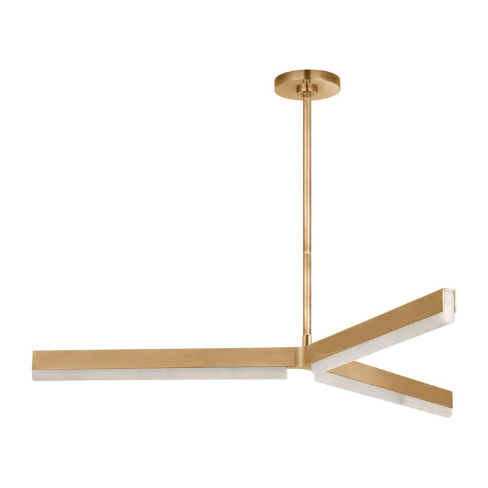 Visual Comfort Modern Linea 3 Light 42" Chandelier, Brass