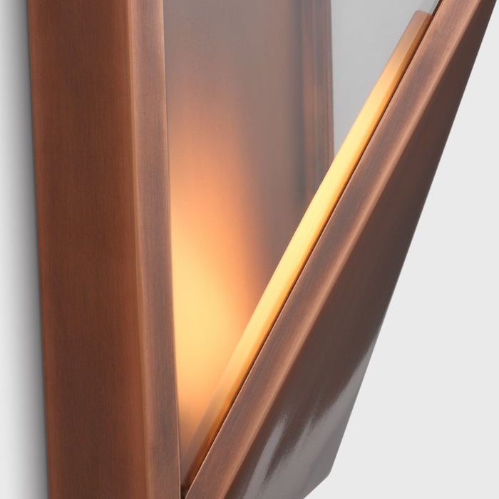 Visual Comfort Modern Punto 7" Outdoor Wall Lantern, Copper